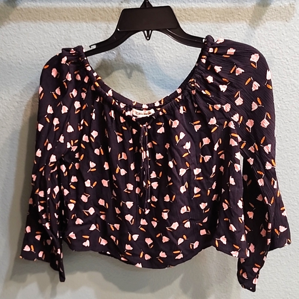 Billabong Crop Blouse Black Small